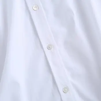 Dave i Di Engleska Stil Ured lady Jednostavan moderan поплиновая monotono bijela bluza Za žene Blusas Mujer De Moda 2020 Košulja ženske majice