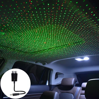 Auto je Krov Star Svjetlo u Unutrašnjosti LED Star Laser Okolni Atmosferski Projektor USB Automatsko Ukras Noćni Home Dekor Galaxy Svjetla