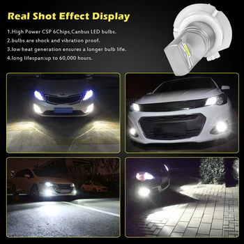 Katur 2x Visoke Kvalitete H7 Auto LED svjetla Za maglu Svjetla za Vožnju Automobila Zamjena Vožnje Vodootporan 1600LM 80 W CSP Led Svjetla za Svjetiljke Komplet Žarulja