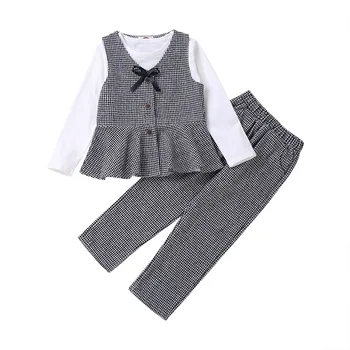 Kostimi za djevojčice 2021 Jesenje Nove Male Djevojčice Moderan mali odijelo 3 kom. Odjeća za djevojčice Večernje setove Dječje Odjeće Od 4 Do 12 Godina