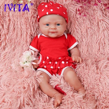 IVITA WG1512 36 cm 1,65 kg Tijelo Puni Silikonska Lutka Bebe Reborn s 3 Boje Očiju Realno Girl Dječja Igračka za Djecu s odjećom