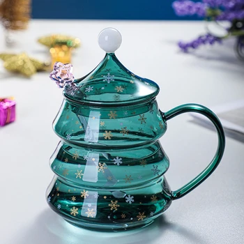 Čaj Šalicu za Kavu s poklopcem Kreativno Božićno Drvce Šalica Zvjezdana Žlica Čašu za Piće na Božić Novogodišnji Poklon