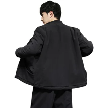 2021 Kineski Tradicionalni Kostim Moda Zima Овечья Vuna Plus Size Kaput Debeo Klasicni Odijelo Tan Disk Jakna na zakopčane Muška Odjeća