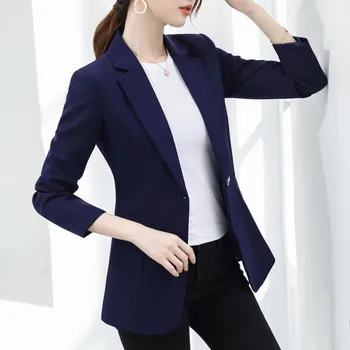 Ženska jakna za Jesen Korejski Svestran s jedne пуговицей Zupčasti blazer Feminino Plus Veličina 3xl Blazers za žene Formalne