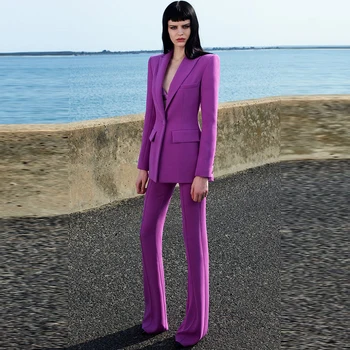 HIGH STREET Najnoviji dizajnersko odijelo za pistu 2021 Kit ženska sportska jakna s jedne пуговицей, hlače Spaljene, odijelo