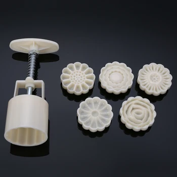3D Cvijet Ruže Mjesečev Kolač Kalup Festivala Sredine Jeseni, Ručni Kalupa DIY Alata za Sječenje Za Keks Tortu Za Pecivo 1 Bačva +6 Marki Skup