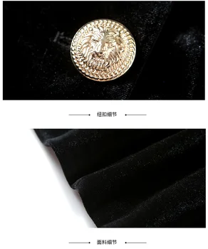 Jesen Zima Elegantan Baršunasti Blazer Kaput Femme 2021 Visoke Kvalitete Vintage Gold gumb Rever dugi rukav OL odjeća Vestidos