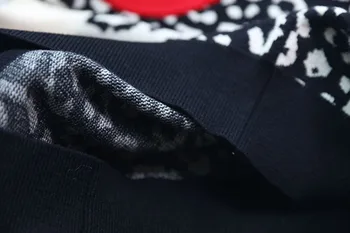 Jesen Zima Ženski veste Леопардовые pleteni pulover dugih rukava kontrastne boje Skakači s okruglog izreza Sweter
