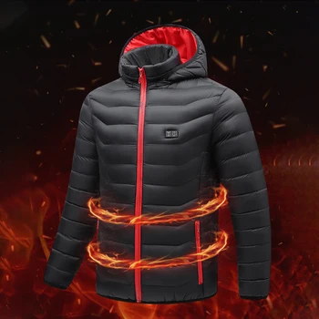 11 Zona Jakna s grijanom USB Muška ženska Zimska ulica jakna sa električnim grijačem Tople Sportske Toplinske kaput Odjeća Grijani vest