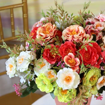 Umjetno Cvijeće Jane Europska Svilene Ruže Home Balkon Vrt Ured DIY Cvjetnih Aranžmana Svadbeni Buket Ukras