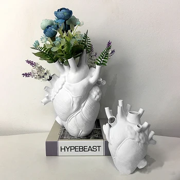 Modeliranje Srce Vaza za cvijeće u Skandinavskom stilu lončanica Suha Vaza Skulptura, Klupa Vaza Ukras kuće Vaza od smole Ukras