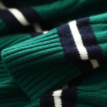 6-slojni zimske nove stilove кашемировая vune sa v-neck, kontrast uredan džemper kabel debeli pleteni puloveri prevelike šik modni vrhovima