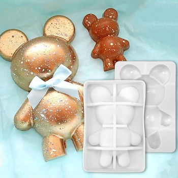 3D Slatka Medvjed Silikonski Kalup Krhka Čokolade Помадная Obrazac Za DIY Alata za uređenje Cupcake Topper Candy aparat Za pečenje