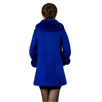 Zimska mornarska jakna Za žene 2020 Modni krzna ovratnik visoko Kvalitetne vune kaput za majku srednje dobi Odjeća Plus Size 5XL kaput