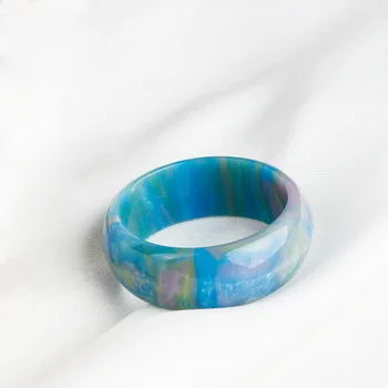 Modni izvrstan Prirodni prsten s Blistava Vatreno plavom опалом za Žene i muškarce, Poklon za godišnjicu, vjenčanje, Vjenčani prsten, Veličina 5-11