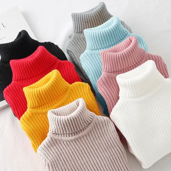 Zimski džemper za djevojčice i dječaka, dječje водолазка, običan veste s dugim rukavima majice, dječji pleteni puloveri, dječje topla odjeća
