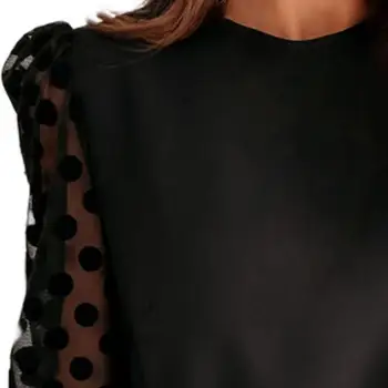 2021 Trendi ženski pulover Košulja za kožu Prozračna s okruglog izreza cvjetne čipke Patchwork bluza grašak s dugim rukavima za svakodnevno nošenje
