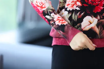 Ženski veste s cvjetnim ispis Jesenski ženska odjeća u korejskom stilu pulover dugih rukava Top Femme Meka ženska bluza, džemper