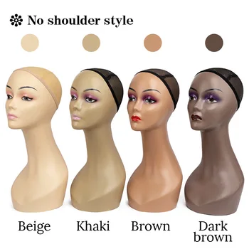 Stalak Za Demonstracije Vlasulja Glave Lutke S Punim Make-Up Smeđa Boja Kože Kozmetika Afrička Poligon Glava Lutke Za Styling Kose