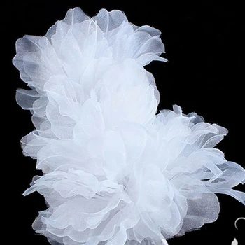 Vjenčanje college romantična bijeli veo cvijet bobby pin za kosu nevjesta kvalitetna pređa ukras za kosu ručni rad vjenčanje pribor za kosu