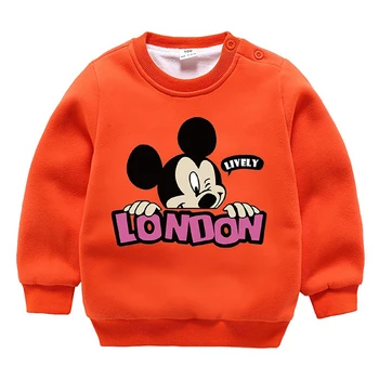 2021 Dječji džemper Jesen i zima Plus baršun za dječake i djevojčice s cartoonish Mickey Topla jakna Vrhovima Dječja odjeća Majica