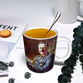 Kaiser Wilhelm Ii , 1914 Portret Keramičke Šalice i Šalice za Kavu Šolja za Čaj s Mlijekom Kaiser Wilhelm Ii Njemačka carstvo Njemački Reich je Njemački