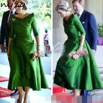 NYZY M117 Elegantne haljine za majke nevjesta Plus Size Zelena атласное večernja haljina Crkvenu vjenčanje Haljine za majke Odjeća za goste