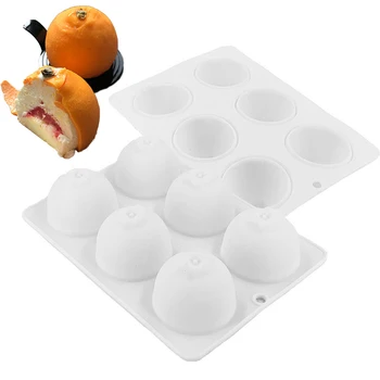 Meibum 6 Šupljina Narančasta Dizajn Silikonski Kalup za tortu DIY Obrazac za svijeće Voćni Mousse Kolač Alati Za Pečenje Pribor Kalup za pečenje slastica