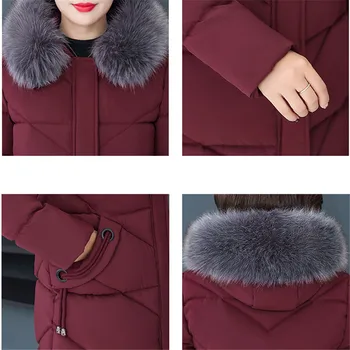 Mama zimska jakna kaput donje sivo crno-bordo-crveno s kapuljačom topla odjeća 19 novi 7XL plus size slobodno modni apsolutno pamučno kaput JD706