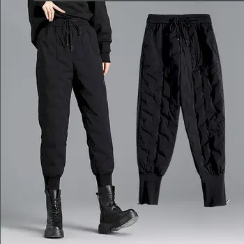 2022 Zimske ženske hlače Tople pamučne hlače Ženske prošiven Capri hlače Osnovna korejski modna meka obuća Svakodnevne nisa