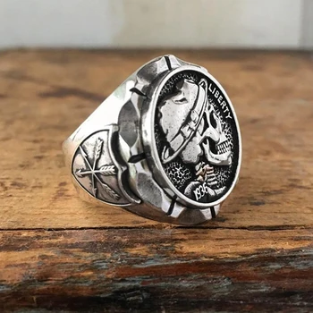 Lubanja Večernjim prsten Novi Vintage Cink legura Bijela Punk Kameni Prstenovi za žene i Za muškarce Modni Angažman prsten za prste Nakit pribor