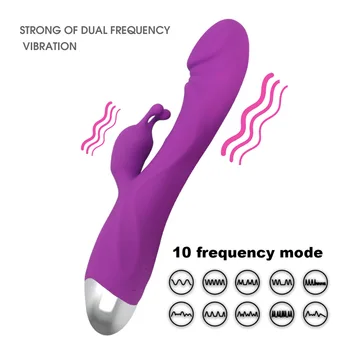Vibrator G Spot za žene s dvostrukim vibracija Silikonski dildo Vodootporan Ženski Maser za vaginu i klitoris Seks-igračke za žene Igračke za odrasle