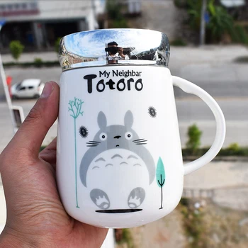 Veliki Kapacitet Kreativni Fini Keramički Crtani Slatka Totoro Ljubavnik Kava Bubalo Šalica Rođendanski Poklon Izravna Dostava Demitasse