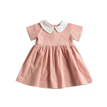 Ins je Popularna haljina za Djevojčice-djecu Ljetna Pamučna Posteljina Kvalitetan Dječji Odjeća Dječja Odjeća Ovratnik Princeza