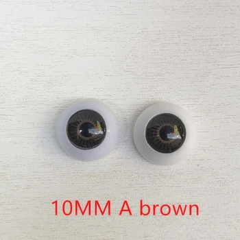 12 Parova 10/12 mm Pozor očnu jabučicu za lutkarsku pribor Akril BJD Smeđa 3D Očiju za DIY Šarene Igračke Simulacija zjenice za lutke