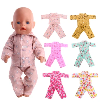 Пижама za lutke ručni rad ZWSISU pogodan za najbolji poklon za 18-colne američkih i 43-inčni lutke-bebe