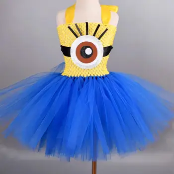 Žuto/Королевско-plava haljina-kutije za djevojčice, Dječje haljine na Dan rođenja Dječji kostim za Halloween 0-12 godina