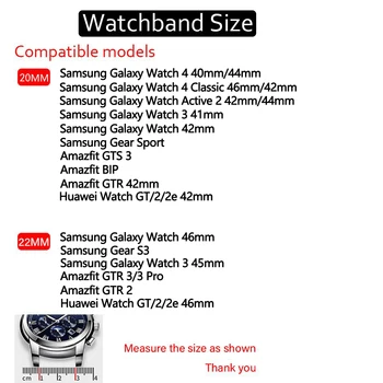 20 mm/22 mm remen za Samsung Gear S3 frontier Huawei GT 2/pro Silikonska narukvica Galaxy watch 3/46 mm/42 mm/Aktivni 2/4/Klasični remen