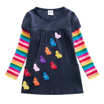 Nove haljine za djevojke s dugim rukavima Za djevojčice Proljetne i jesenske haljine Dječje pamučna odjeća Dnevne haljine za djecu 2-8 godina
