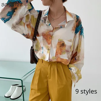 Košulja Ženska Odjeća u korejskom stilu Za odmor s jednostavnim ispis Casual Odjeća za mlade Unisex Moderan Fakultet Najnoviji Dizajn odjeća 2021