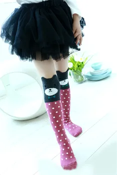 0-10 godina učenica jesenske duge čarape, dječje čarape do koljena crtani mačka/zec dizajn dječje čarape za djecu dječji grijače za noge