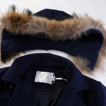 Zimsko vune kaput s pojasom, donje меховое kaput s kapuljačom i dugih rukava, ženske zimske kapute i jakne, двубортный тренч za žene