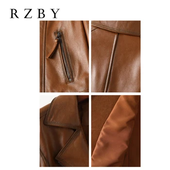 Real Sheepskin Jaqueta De Couro Feminina Genuine Leather kožna jakna Fashion Jacket Solid Casual дубленки женск RZBY598
