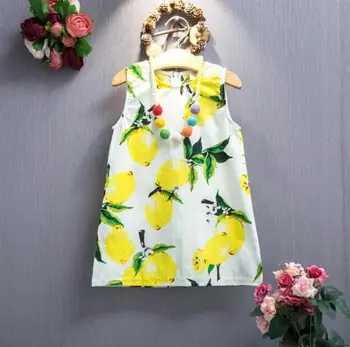MERI AMI Za djevojke 2-8 godina, Dječje ljetna odjeća bez rukava Haljina s cvjetnim ispis A-силуэта Večernja haljina