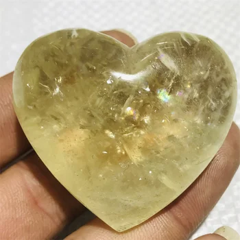Top Prilično Prirodni citrin Crystal Srce Polirani Žuti Kvarc Dragulj Srca Čakra Iscjeljenje 1 kom.