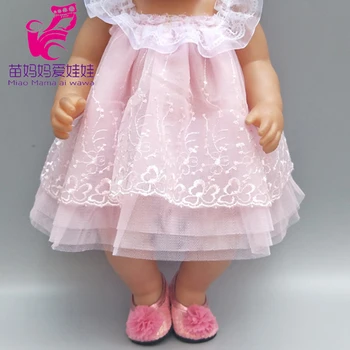 Lutkarski haljina za 43 cm, Odjeća za novorođenčad lutke, Donje rublje za 18-inčni lutke za djevojčice, Ružičastoj haljini za lutke Bebe