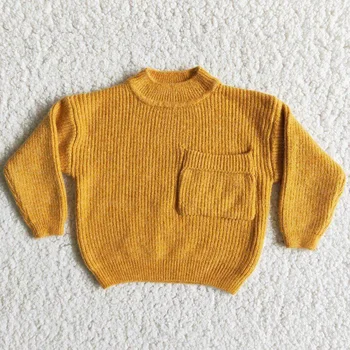 Puna senf boja Za djevojčice mekane vune pletene džemper za dječja odjeća 2021 Novi dječji kašmir Veste pulover