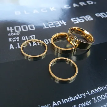 2 mm/4 mm/6 mm/8 mm Visoki Poljski Prsten od nehrđajućeg čelika za žene, muškarce, Zlatne Boje, Jednostavna, glatka Vjenčano Prstenje u rasutom stanju