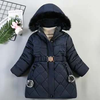 Zimski kaputi za djevojčice 2021 g. Pamučne dolje jakne s dugim rukavima za djecu Odjeća za djevojčice Kaputi s kapuljačom Parkovi 3 4 5 6 7 8 godina