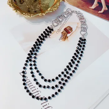 Crnci Kristalne Perle Ogrlice Ogrlice Laminirano seksi donje ogrlica sa ogrlicom od Modni nakit